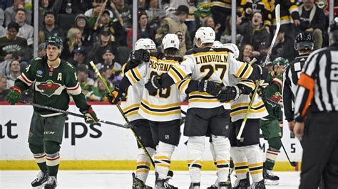 Bruins snap Wild’s franchise-best point streak with 5-2 win